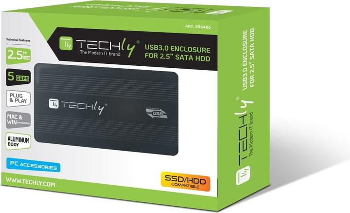 Immagine prodotto Techly Box esterno HDD/SSD SATA 2.5" USB 3.0 (I-CASE SU3-25B) (2.5")