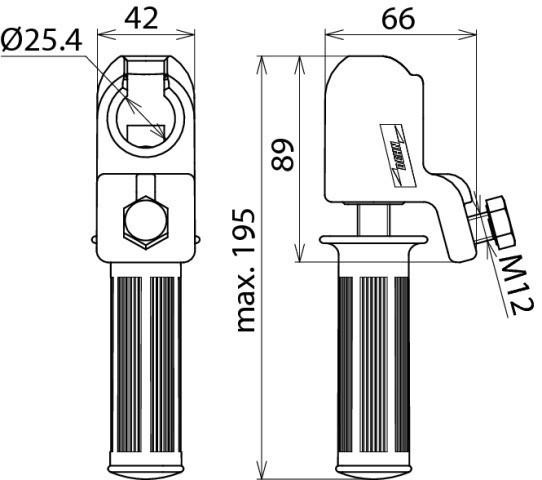 Image du produit Dehn KKH 25 HG Capuchon de tête de boule D 25mm rigide avec poignée p. Câbles 25-150qmm