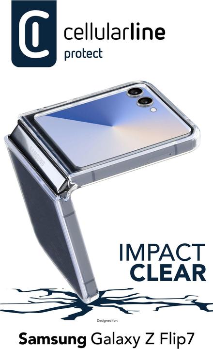 Immagine prodotto Cellularline Impact Clear Case - Galaxy Z Flip7 Custodia trasparente ultra-protettiva (Samsung Galaxy Z Flip7)