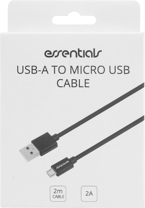 Actual product image Essentials USB-A - Micro USB Cable, 2m, Black (USB 2.0)