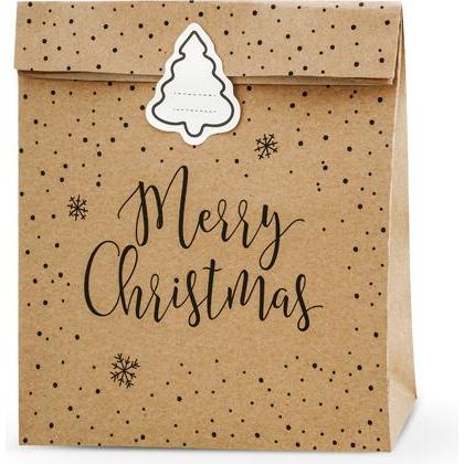 Thumbnail - Partydeco, Geschenkverpackung, Süssigkeitentüten - Merry Christmas (Geschenktüte, 3 x)