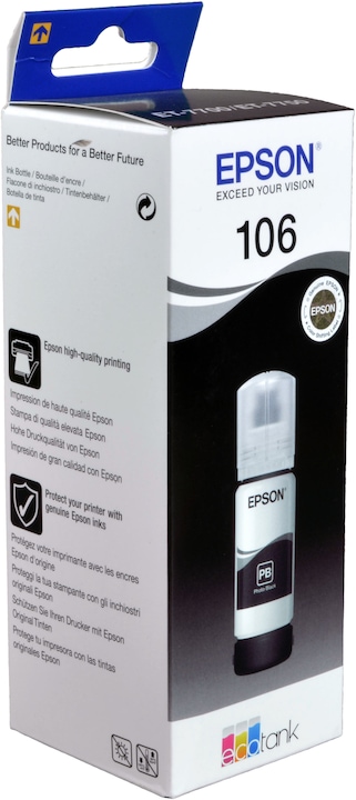 Actual product image Epson 106 EcoTank Ink (PBK)