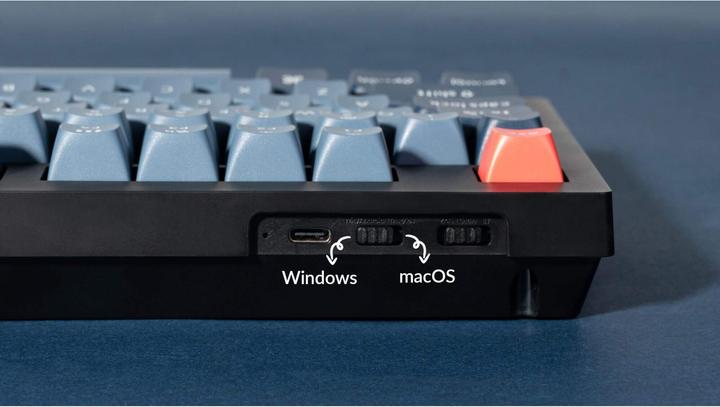 Immagine prodotto Keychron Tastiera meccanica wireless V5 Max QMK/VIA RGB con manopola rossa (nero) (US, Cablato, Senza fili)