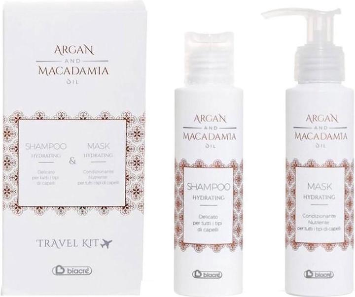 Biacre Biacrè Argan und Macadamia Travel Kit Hydrating Shampoo und Maske 100ml 200ml (200 ml, Flüssiges Shampoo)