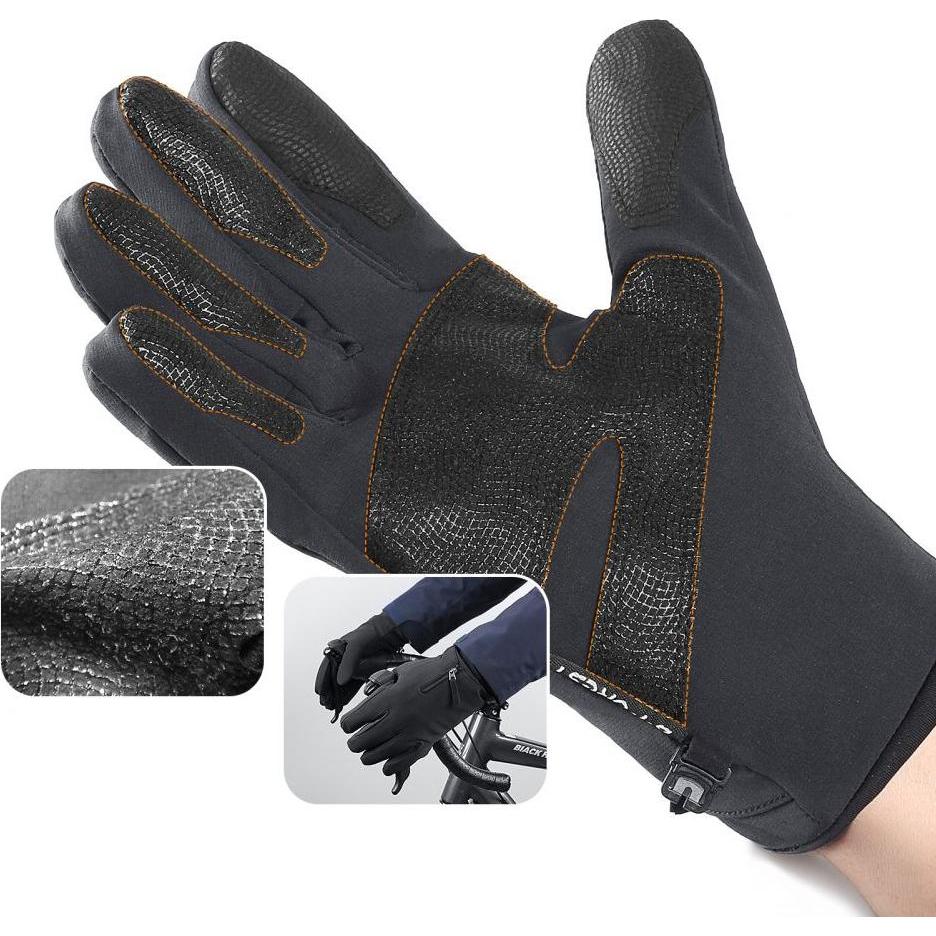 Hurtel, Herren, Handschuhe, Rutschfeste Winter-Handy-Sporthandschuhe (Grösse S) – schwarz, Schwarz, (S)