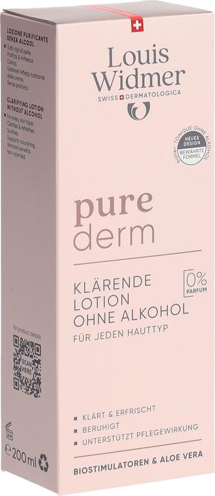 Actual product image Widmer Louis Purederm klärende Lotion ohne Alkohol ohne Parfum 200 ml (Cleansing lotion, 200 ml)