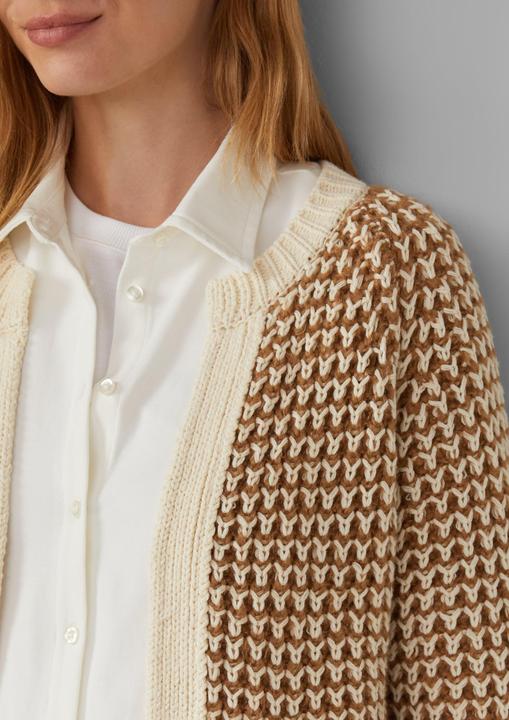 Produktbild s.Oliver Strickjacke Gemusterte Strickjacke mit Raglanärmeln im Relaxed Fit (48)