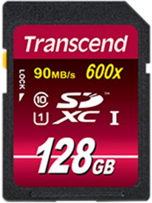 Produktbild Transcend Speicherkarte, SD, 128GB, 90MB/s, Schwarz (128 GB, SDXC, U1, UHS-I)