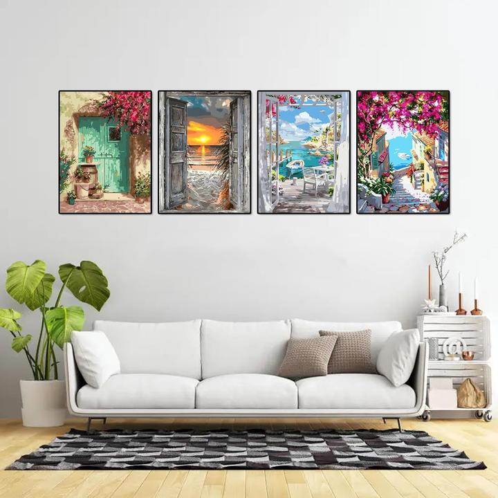 Image du produit Jomzuci Malen nach Zahlen - 4er-Set Landschaften