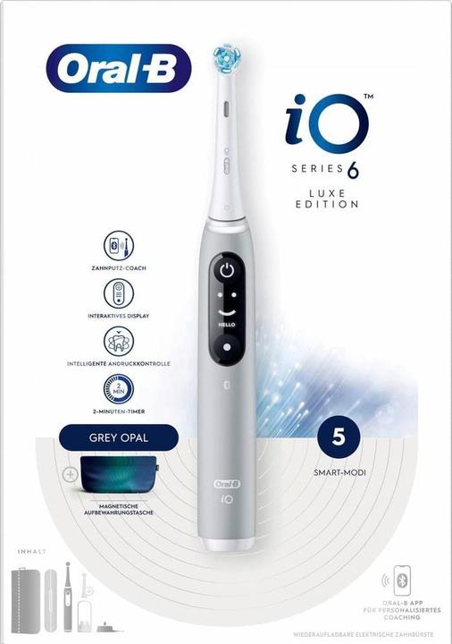 Actual product image Oral-B Elektrische Zahnbürste iO Series6 Grey Opal (Oscillating toothbrush)