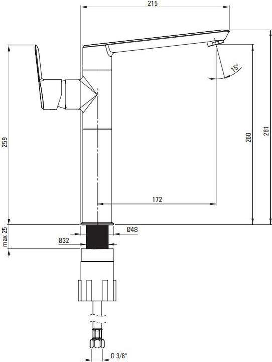 Image du produit Deante Washb Mixer Arnika Titanium Bqa d20k