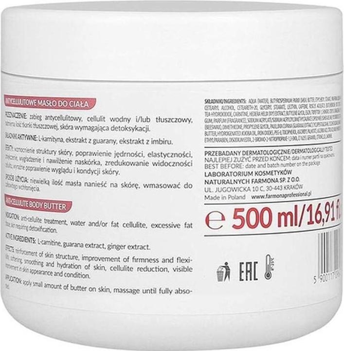 Image du produit Farmona PROFESSIONAL Guarana Slim beurre corporel anti-cellulite masło do ciała 500ml (Lotion pour le corps, 500 ml)