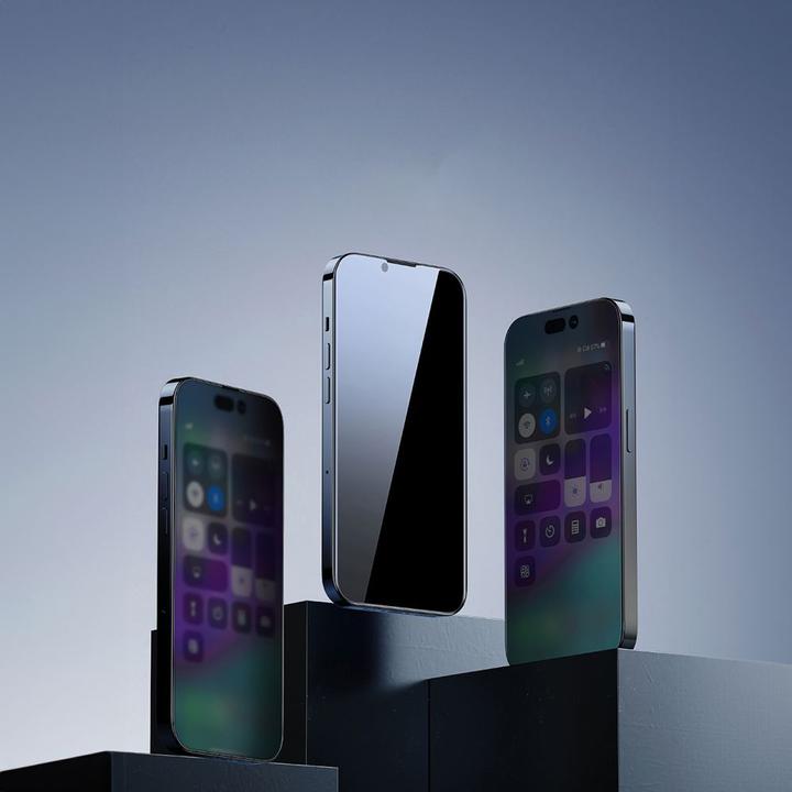 Produktbild Baseus Privacy Tempered Glass for iPhone 14 Pro Full Screen 0.4mm Privacy Filter Anti Spy + Mounting (Apple iPhone 14 Pro)