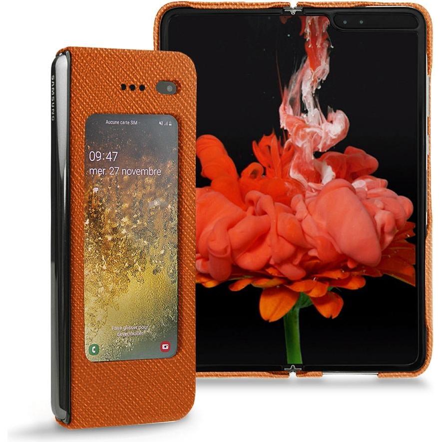 Noreve Lederschutzhülle (Samsung Galaxy Fold), Smartphone Hülle, Orange