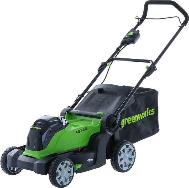 Actual product image Greenworks G48LM41ST25K2X Set AkkuRasenmäher AkkuRasentrimmer48V, 2x 24V2Ah (Rechargeable battery operated)