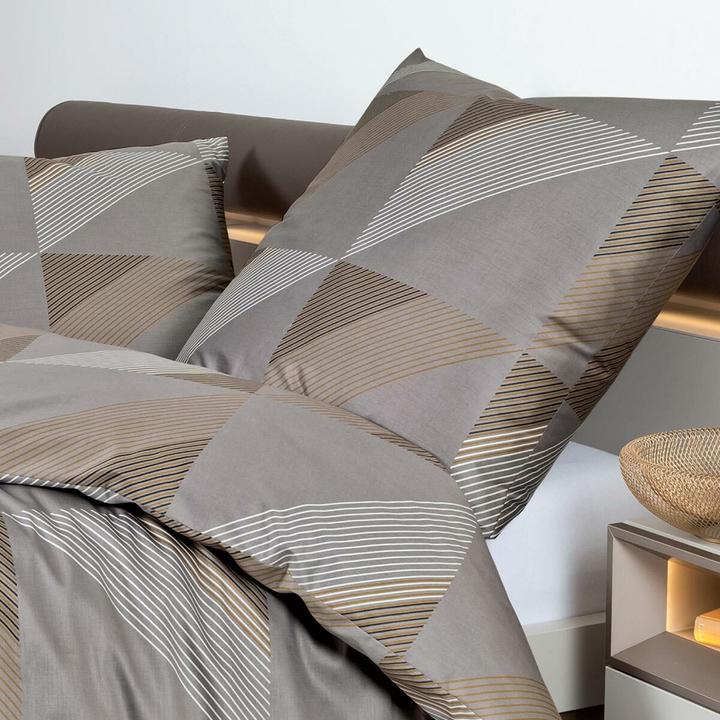 Produktbild Janine Mako-Satin Bettwäsche J.D. 87065 taupe (Bettwäsche Set, 80x80 cm, 135x200 cm)