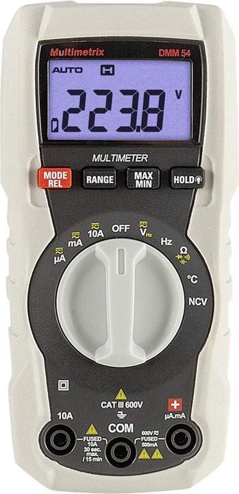 Multimetrix DMM 54 Hand-held multimeter digital CAT III 600V Display (counts): 4000 (CAT III 600V, Handheld multimeter)