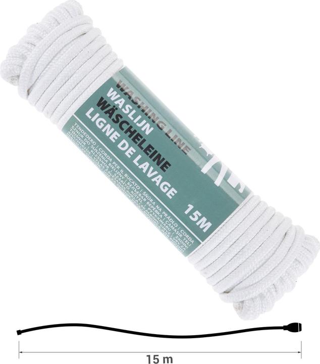 Image du produit Excellent Houseware Corde à linge polyester 15mtr blanc (15 m)