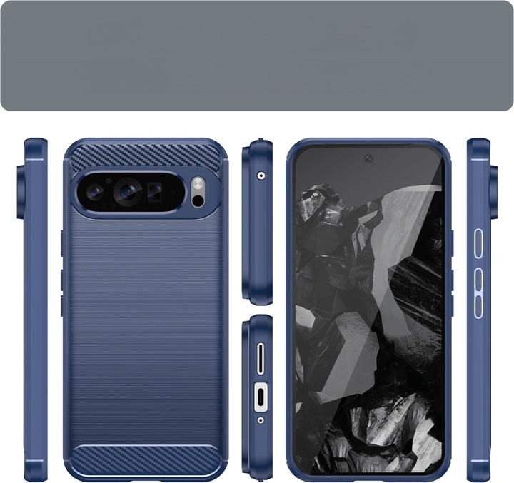 Actual product image Cover-Discount Google Pixel 9 Pro XL - Metal Carbon Look Cover (Google Pixel 9 Pro XL)