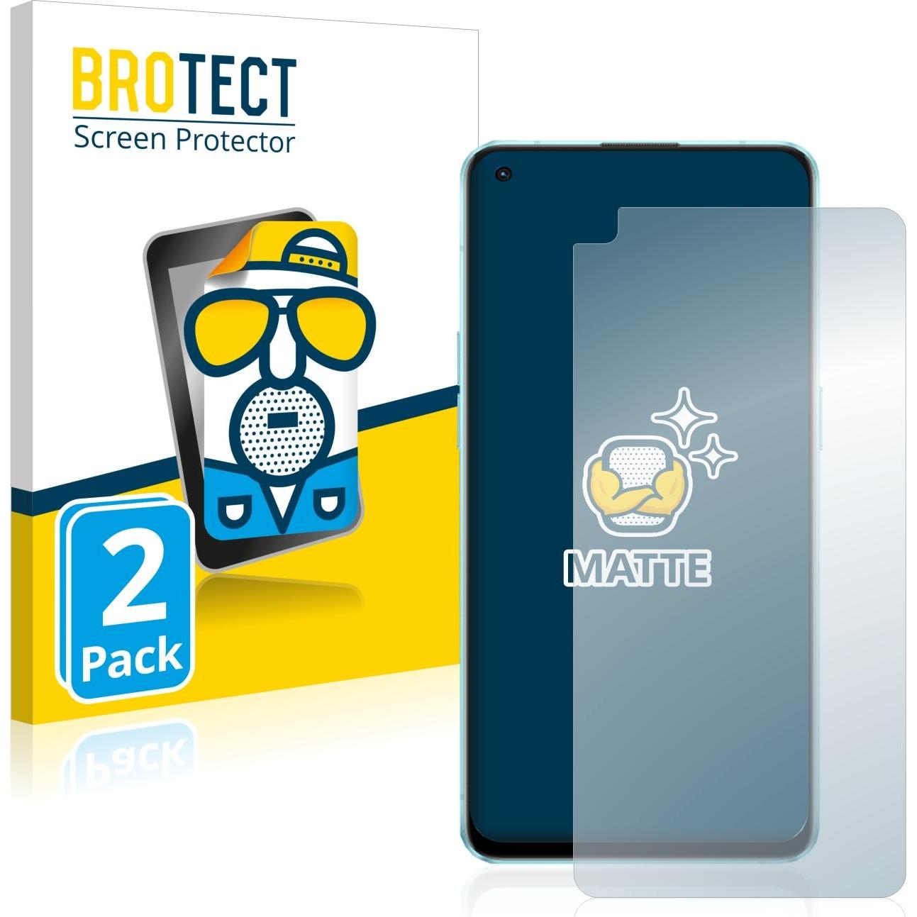 BROTECT Entspiegelungs-Schutzfolie Displayschutz Matt (2 Stück, Oppo Reno 6 5G), Smartphone Schutzfolie, Grau