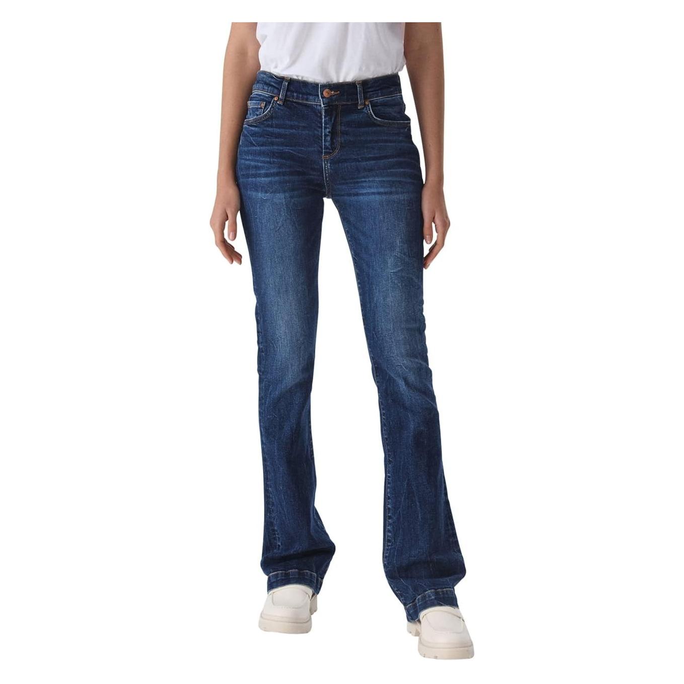 Ltb Jeans, Vrouwen, Jeans, Fallon Dames Flared Jean - Donkerblauw - Morna Undamaged Wash, Blauw, (29)