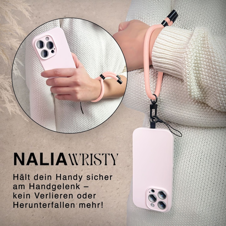 Produktbild Nalia Wristy Lanyard Handykette – Universal Trageband für Smartphones – Verstellbar, Soft & Elastisch