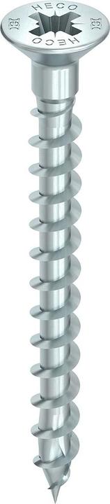 Immagine prodotto Heco TOPIX-plus 4,5 x 30, testa svasata con foro svasato, Pozi-Drive + foro svasato 2,4 mm, V variabile (200 Viti per pezzo)