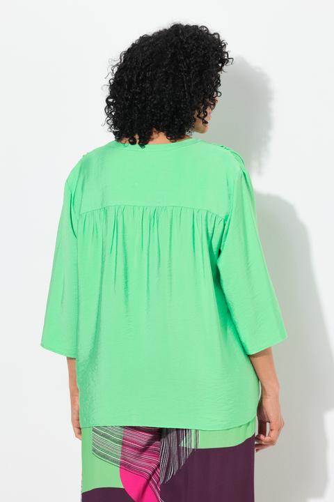 Immagine prodotto Ulla Popken Blusa dal taglio oversize con scollo a tunica e maniche a 3/4 (62)