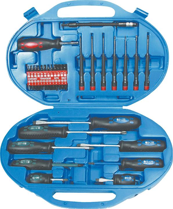 Produktbild Mannesmann Werkstatt Schraubendreher-Set (Innensechskant, Phillipps-Kreuzschlitz (PH), Pozidriv-Kreuzschlitz (PZ), Schlitzschrauben)