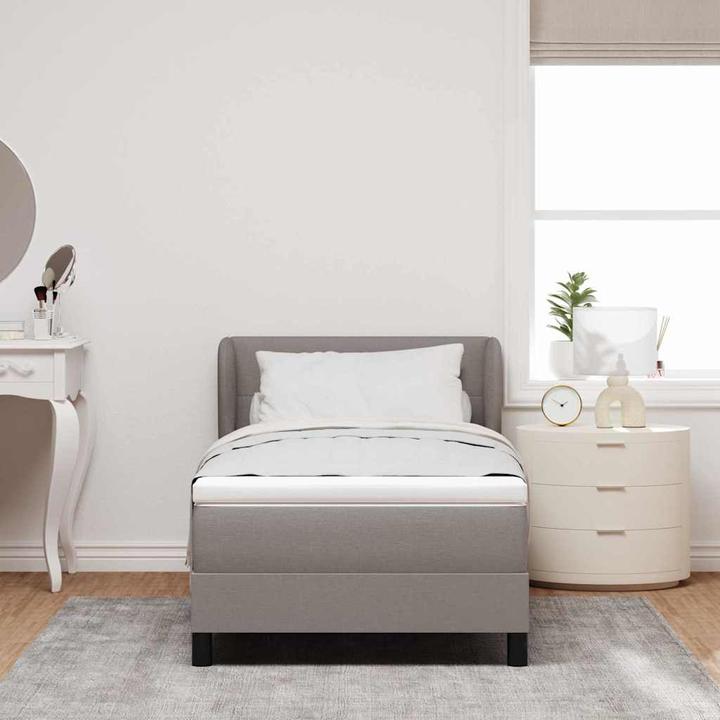 Produktbild VidaXL Boxspringbett Mit Matratze Stoff Taupe (90 x 190 cm)