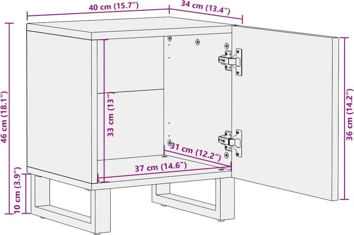 Immagine prodotto vidaXL Nachttisch (40 x 34 x 46 cm)