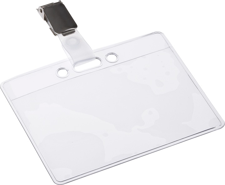 Europel Etichetta portanome, aperta in alto, con clip, 60 x 90 mm