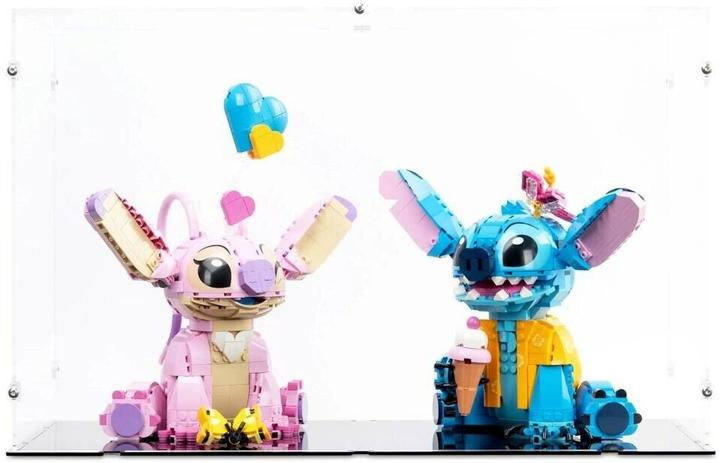 Produktbild iDisplayit Acryl-Display für LEGO 43249/43257 - Stitch/Angel (Mit schwarzem Boden)