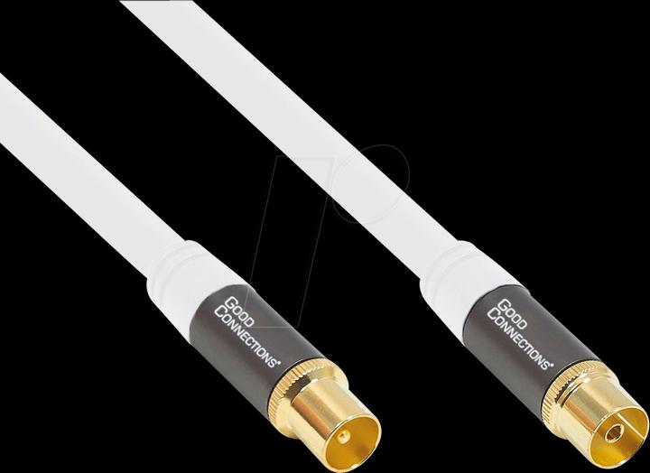 Actual product image Good Connections Antenna cable SmartFLEX, IEC/coax male to female, gold plated, quad shielded, shielding 120dB (120 dB, Antenna cable)