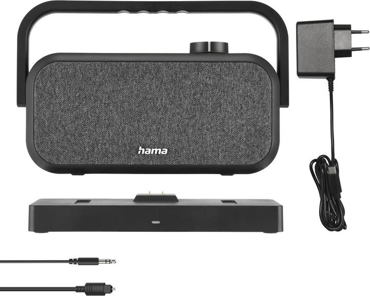 Actual product image Hama Lautsprecher für Fernseher, 2,4-GHz-Station + Bluetooth®, tragbar, stereo (18 h, USB power delivery, Electrical connection)