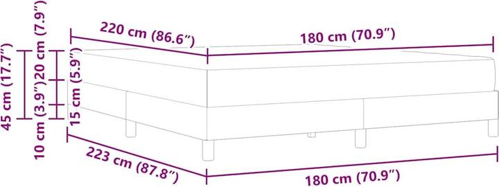 Actual product image vidaXL Boxspringbett (180 x 220 cm)