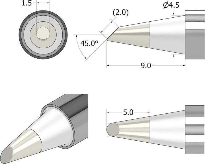 Produktbild iFixit Power Series Soldering Iron Tip – angeschrägt 1.5 (Lötspitze)