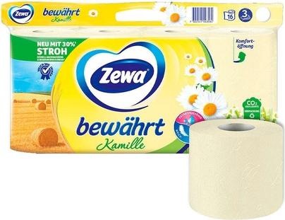 Actual product image Zewa Toilet Paper Proven Chamomile with Straw Pulp 8 Rolls (8 x)