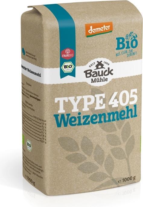 Actual product image Bauckhof Wheat flour type 405 DEMETER (1000 g)