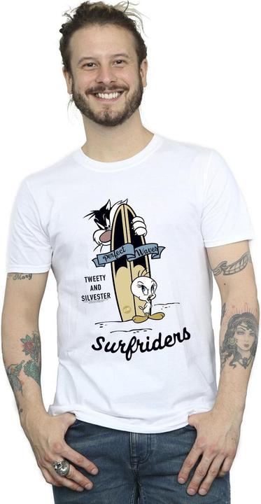 Immagine prodotto Looney Tunes Tweety And Sylvester Perfect Waves Maglietta Uomo (4XL)