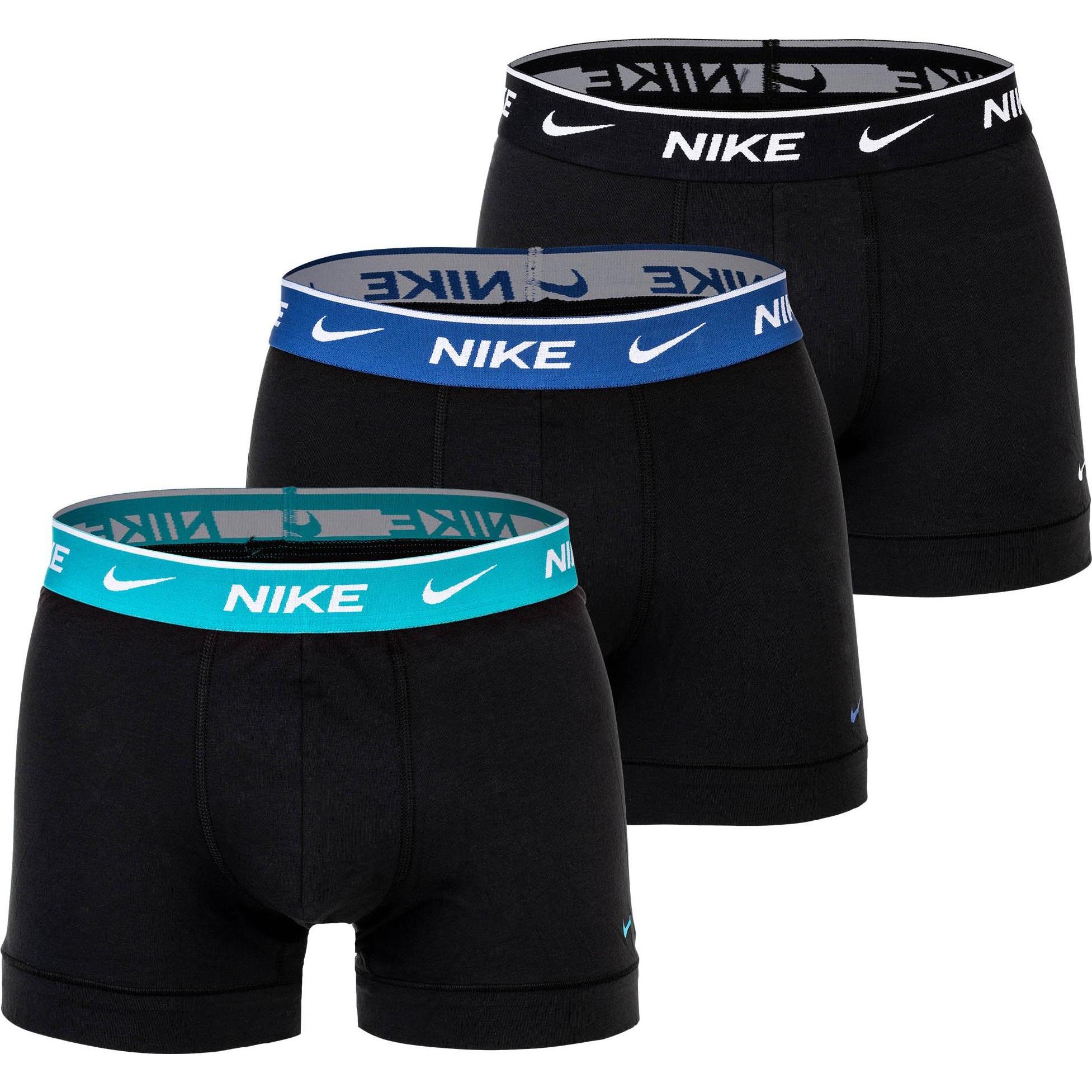 Nike, Herren, Unterhosen, Boxershort Casual Stretch, Blau, (M, 3er Pack)