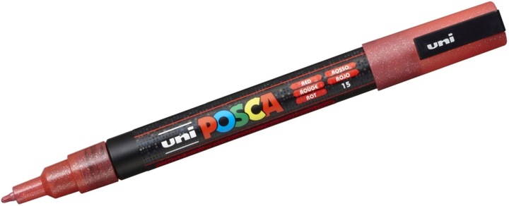 Actual product image Posca Marker PC-3M round tip (Glitter Red, 1.30 mm, 1 x)