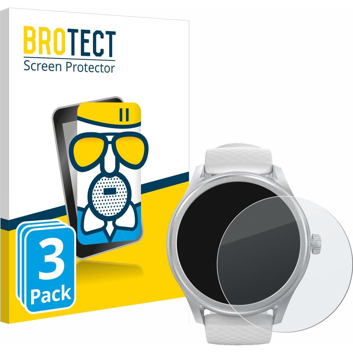 BROTECT Schutzglas Schutzfolie Displayschutz Display Schutz Glas Folie matt, Smartwatch Schutzfolie, Grau