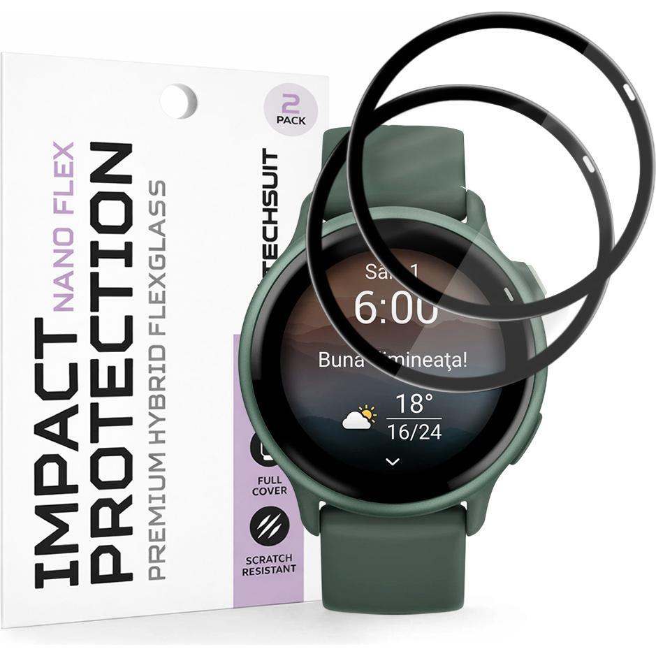 Techsuit - Nano Flex (2 pack) - Garmin vivoactive 6 - Black, Accessori per smartwatch, Nero