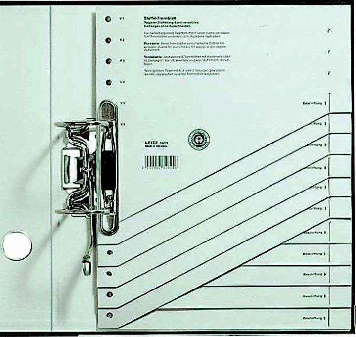 Actual product image Leitz Graduated dividers, DIN A4 extra wide, grey kraft cardboard 200 gsm, staggered arrangement