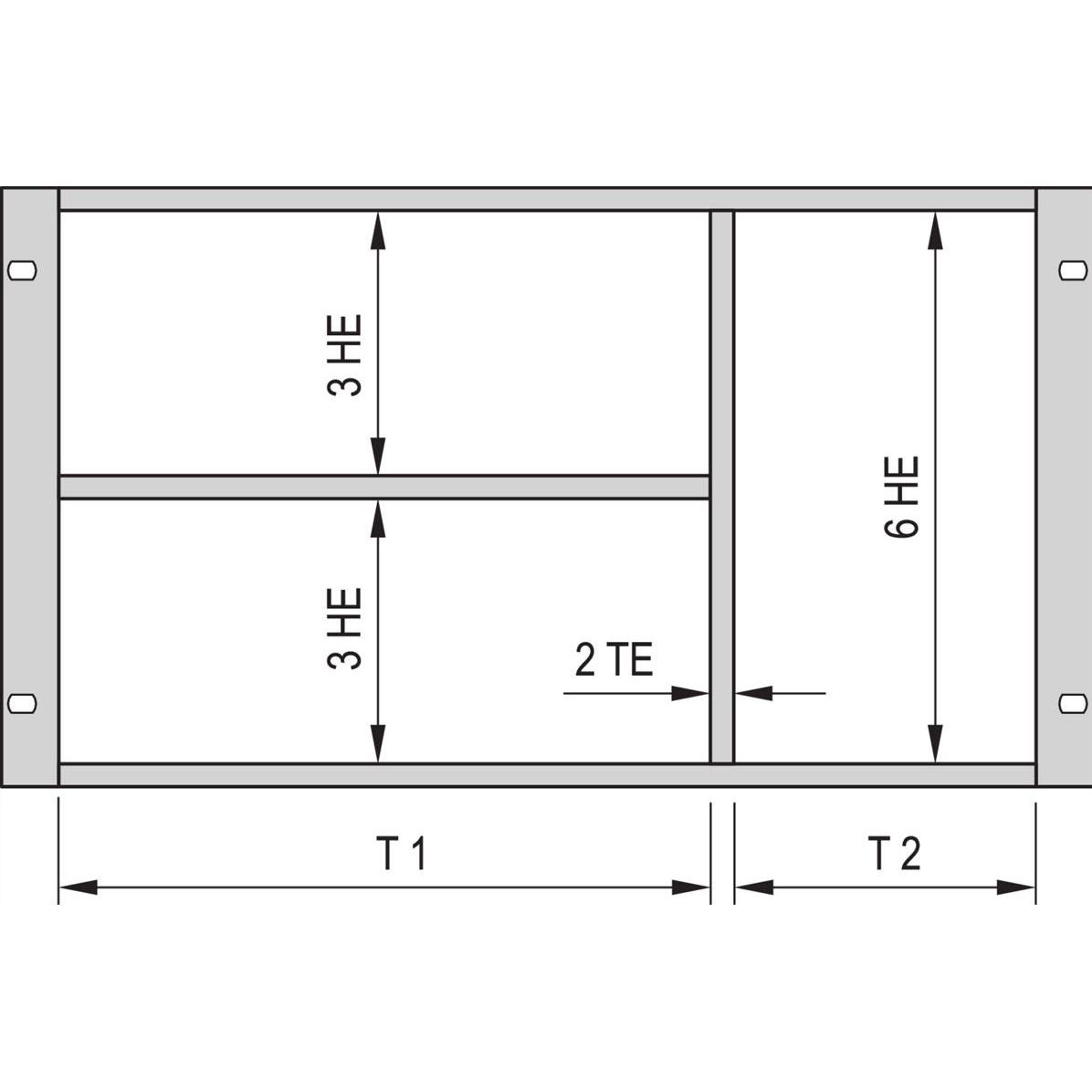 Schroff Gemischter Ausbau als Bausatz - AUSBAUSATZ 6HE/3HE 20TE (24562420)
