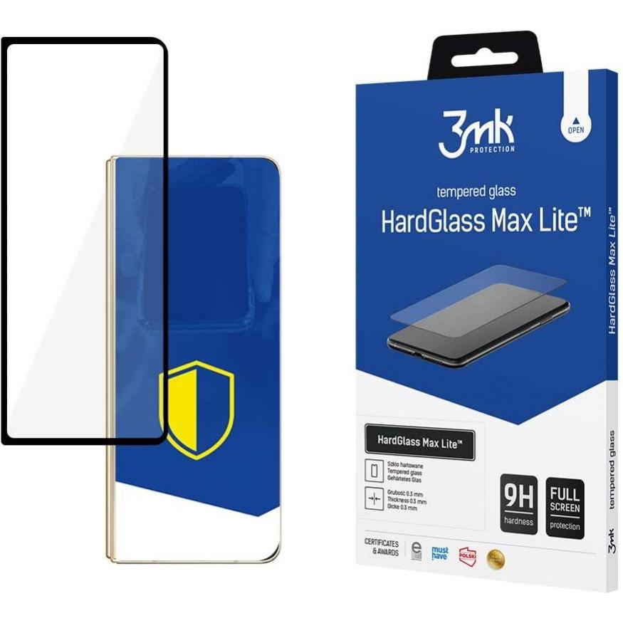 3MK Samsung Galaxy Z Fold4 (Front) - HardGlass Max Lite? (1 Stück, Samsung Galaxy S21), Smartphone Schutzfolie, Schwarz