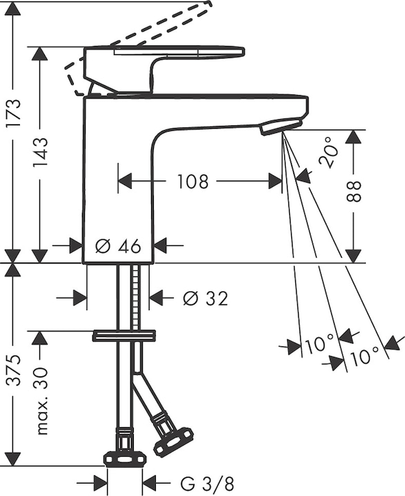 Actual product image hansgrohe Vernis Blend single lever basin mixer 100 without drain set