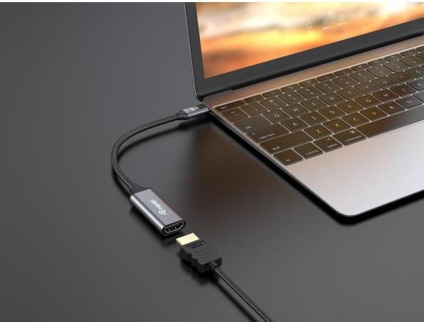 Produktbild equip Adapter USB-C -> HDMI 2.0 4K60Hz 0.15m gr (HDMI, 15 cm)