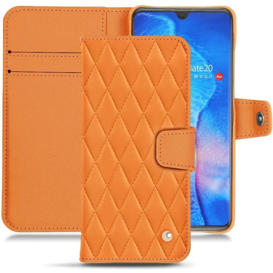 Noreve Lederschutzhülle Wallet (Huawei Mate 20), Smartphone Hülle, Orange